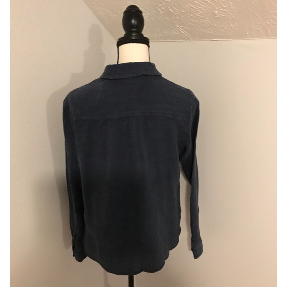 Anthropologie Pilcro Classic Textured Blue Buttondown Blouse - Size Small - Picture 2 of 10